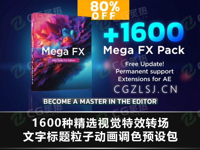 AE脚本-1600种精选视觉特效转场文字标题粒子动画调色预设包 Mega FX Pack-CG炙热-本站提供的软件只作学习交流使用，仅供个人研究，请勿用作商业用途。