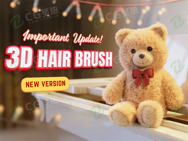 Blender插件中文汉化-头发毛发笔刷插件 3D Hair Brush v4.7.1 + 使用教程-CG炙热-本站提供的软件只作学习交流使用，仅供个人研究，请勿用作商业用途。